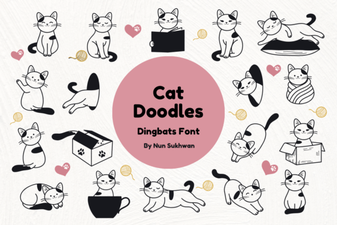 A Playful Cat Doodles Font for Creative Projects